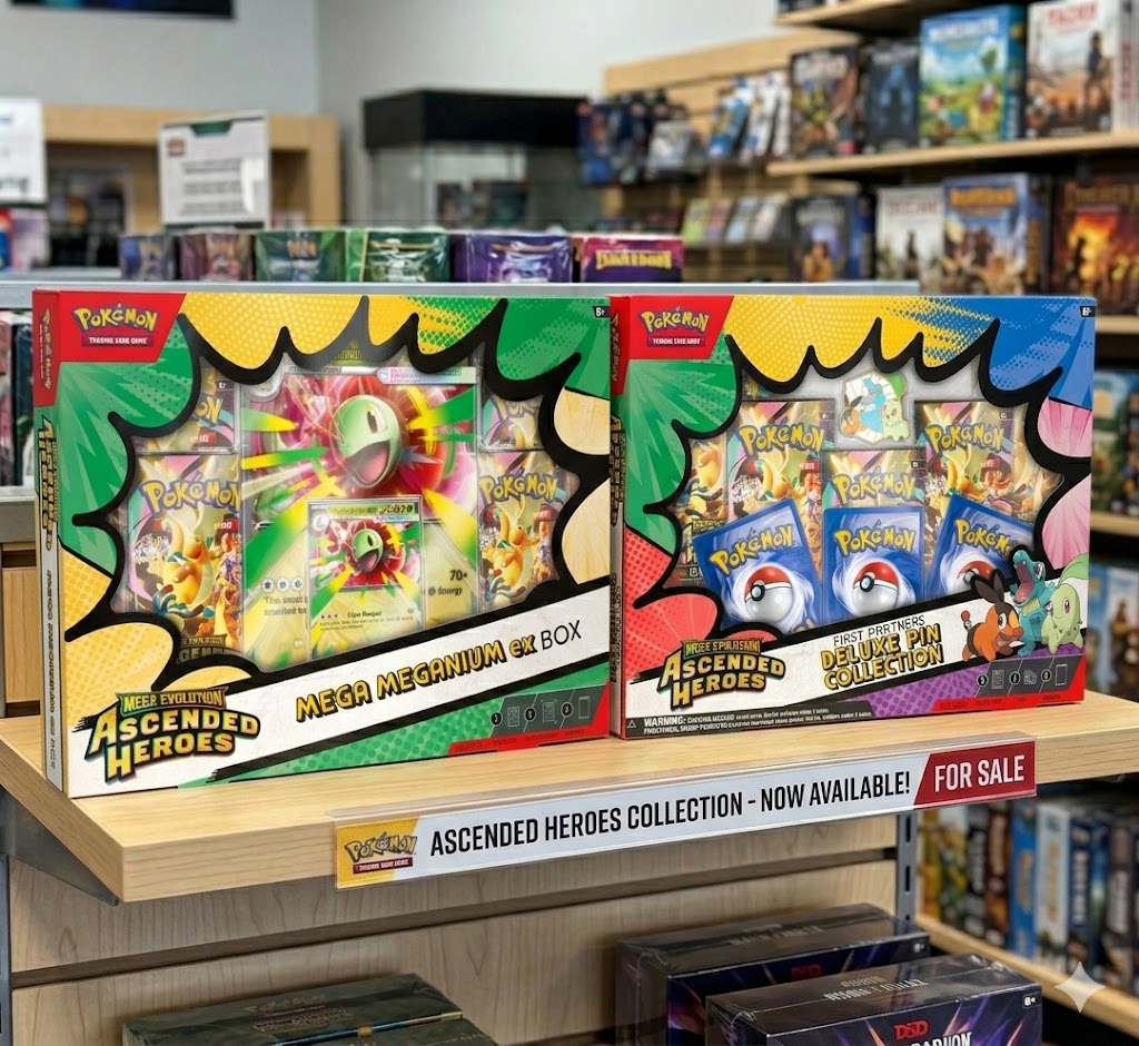 POKEMON  -  MEGA EVOLUTION -  ASCENDED HEROES - FIRST PARTNERS DELUXE PIN COLLECTION AND MEGA MEGANIUM EX BOX (ENGLISH)