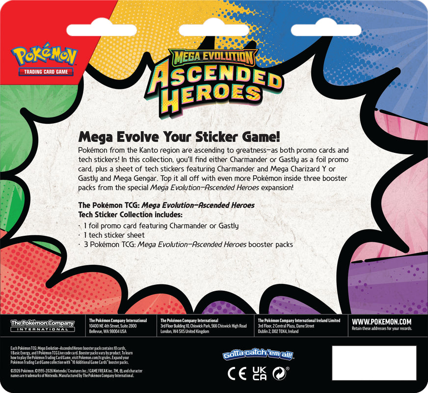 POKEMON ASCENDED HEROES TECH STICKER COLLECTION - GASTLY ENGLISH