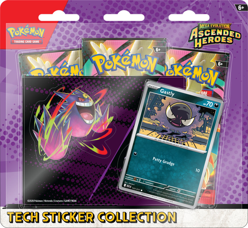 POKEMON ASCENDED HEROES TECH STICKER COLLECTION - GASTLY ENGLISH