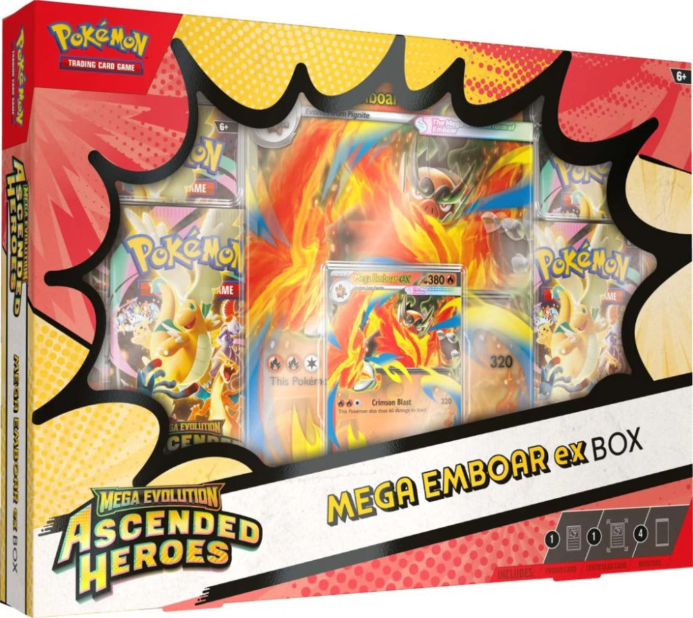 POKEMON  -  MEGA EVOLUTION -  ASCENDED HEROES - FIRST PARTNERS DELUXE PIN COLLECTION AND MEGA EMBOAR EX BOX (ENGLISH)
