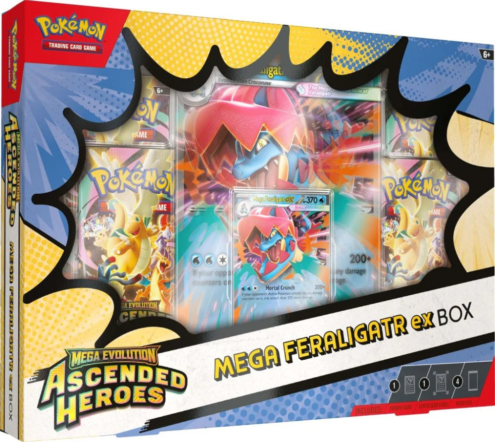 POKEMON  -  MEGA EVOLUTION -  ASCENDED HEROES - FIRST PARTNERS DELUXE PIN COLLECTION AND MEGA FERALIGATR EX BOX (ENGLISH)